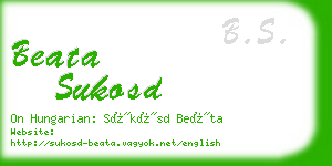 beata sukosd business card